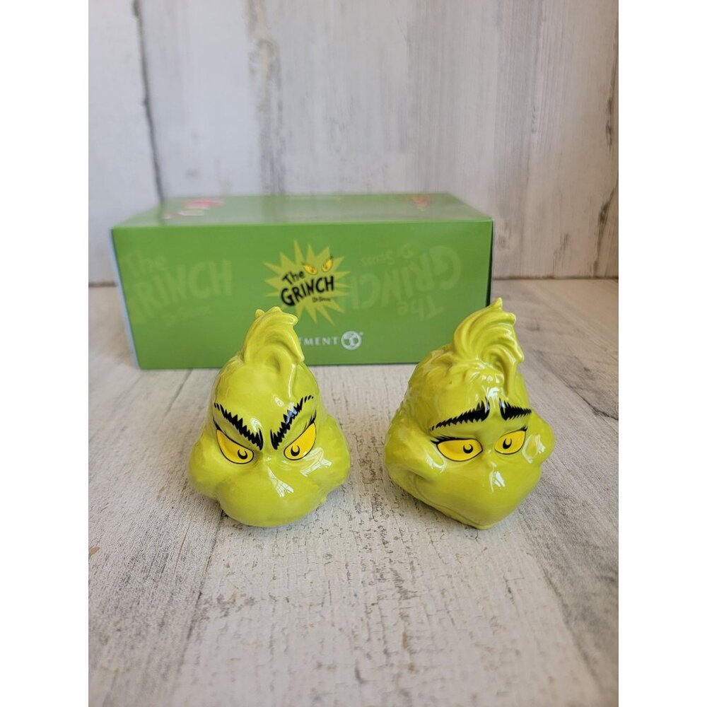 Dept 56‎ 6010968 Grinch salt pepper shaker Enesco xmas set